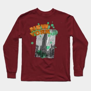 New York Drip - Orange/Green Long Sleeve T-Shirt